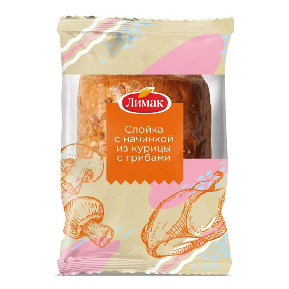 

Слойка Лимак с курицей с грибами 60 г
