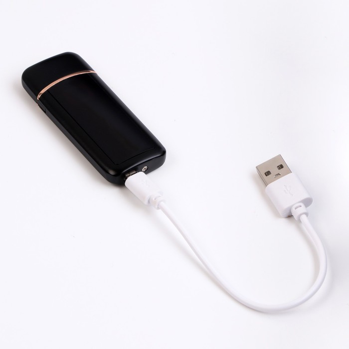 фото Зажигалка электронная джентльмен, usb, спираль, 3 х 7.3 см, черная nobrand