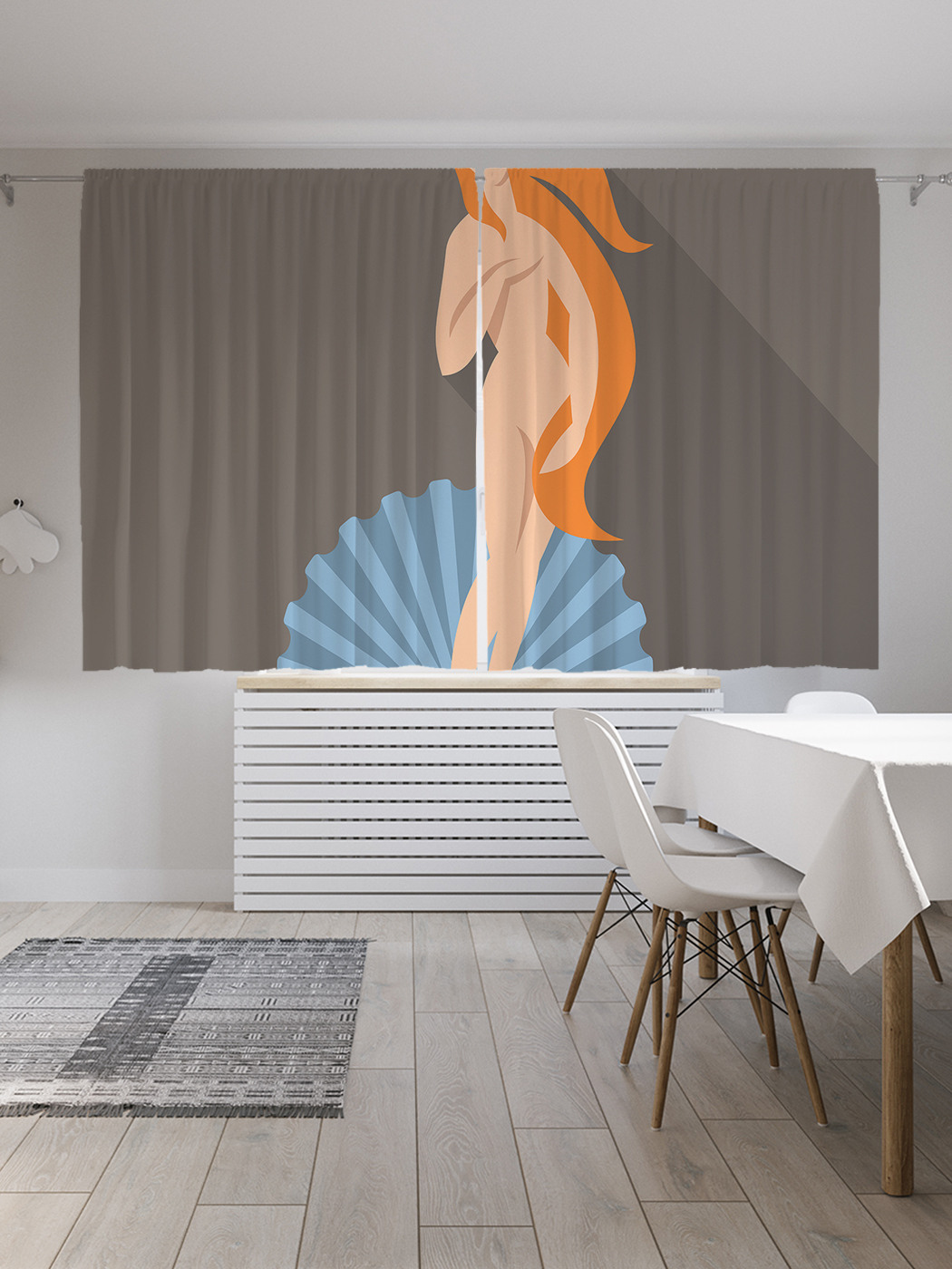 

Шторы JoyArty с фотопечатью "Венера на раковине" из сатена, 290х180 см, Венера на раковине