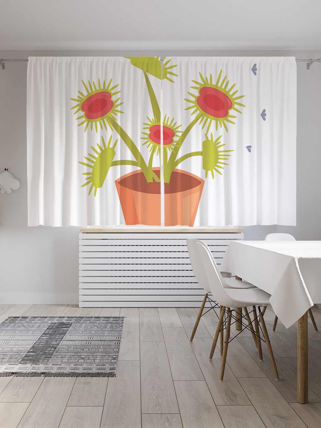 

Шторы JoyArty с фотопечатью "Венерина мухоловка в горшке" из сатена, 290х180 см, Венерина мухоловка в горшке