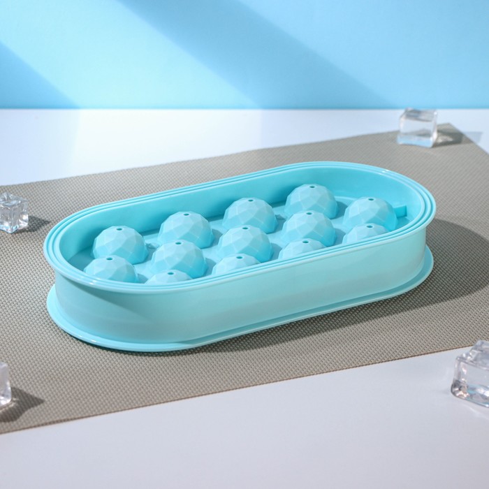 

Форма для льда Доляна «Алмазы», 24,5×12,4×4 см, 13 ячеек, ячейка 3×3×3 см