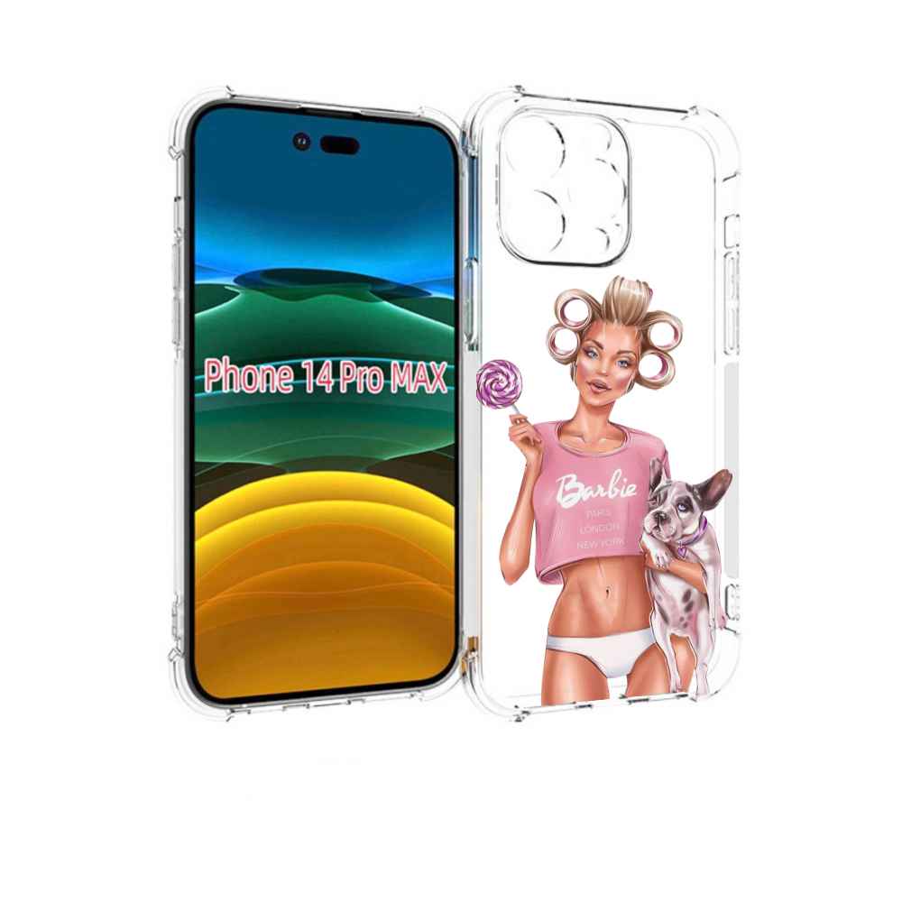 

Чехол MyPads Барби-с-собачкой женский для iPhone 14 Pro Max, Прозрачный, Tocco
