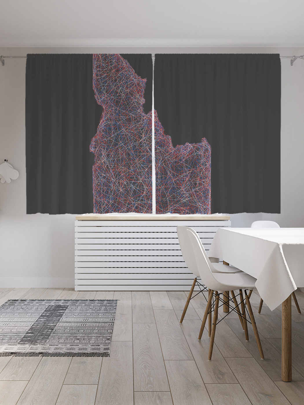 

Шторы JoyArty с фотопечатью "Сетчатая карта Айдахо" из сатена, 290х180 см, Сетчатая карта Айдахо