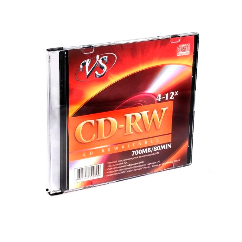 фото Диски vs cd-rw 700mb slim case 5 шт