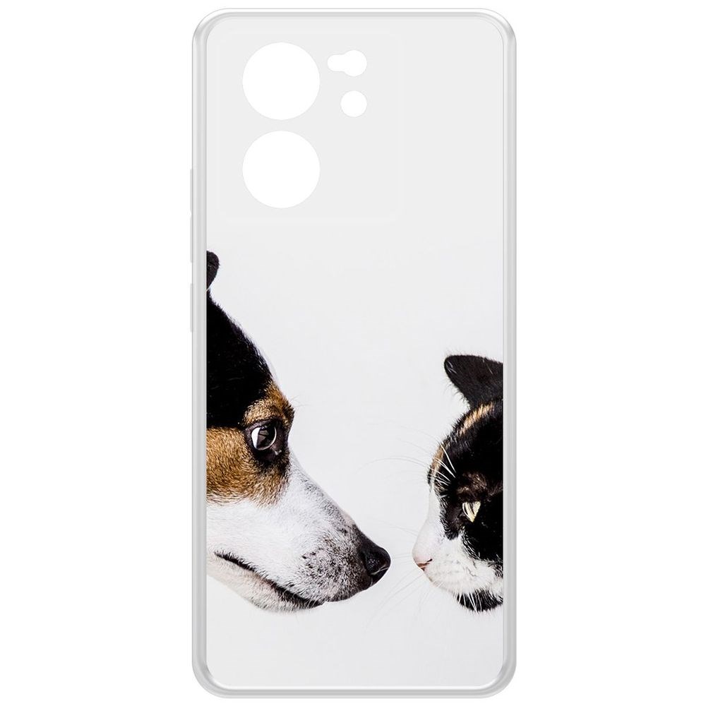 

Чехол-накладка Krutoff Clear Case Собаки против кошек для Xiaomi 13T Pro, Прозрачный