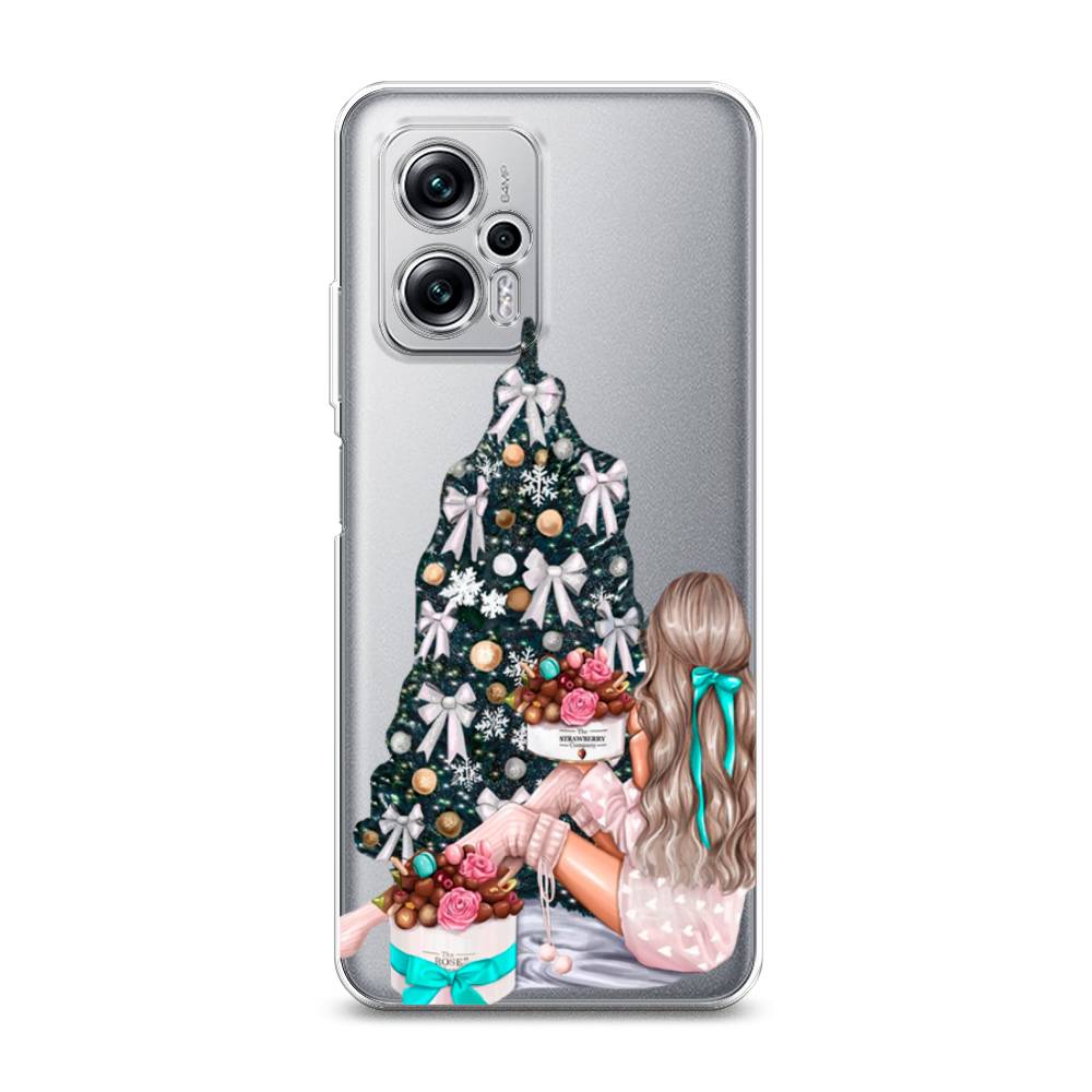 

Чехол на Xiaomi Poco X4 GT/Redmi Note 11T Pro/11T Pro Plus "New Year", Зеленый;бежевый;голубой, 315250-5