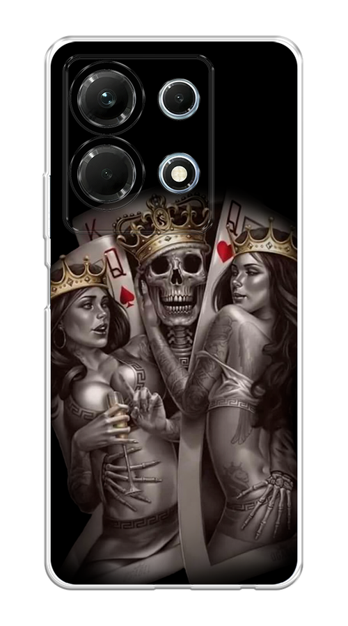 

Чехол на Infinix Note 30 4G "Карты король и королевы", Серый;желтый, 3104650-6
