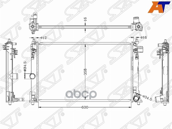 

Радиатор Toyota Corolla 19-/C-Hr 18- St-10-0022 Sat арт. ST-10-0022