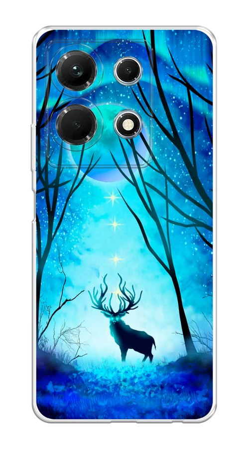 

Чехол на Infinix Note 30 4G "Олень северное сияние", Синий;черный;голубой, 3104650-1