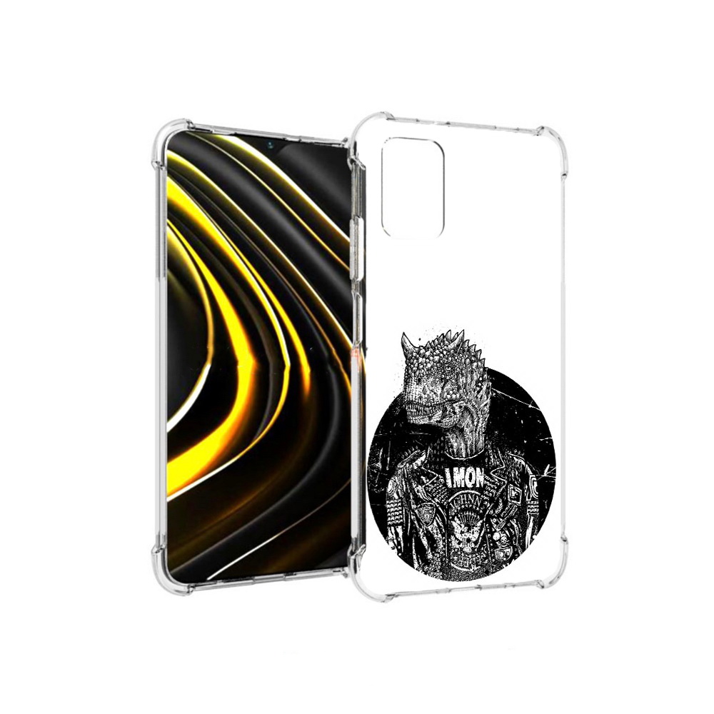 

Чехол MyPads Tocco для Xiaomi Poco M3 динозавр в куртке (PT156204.280.328), Прозрачный, Tocco