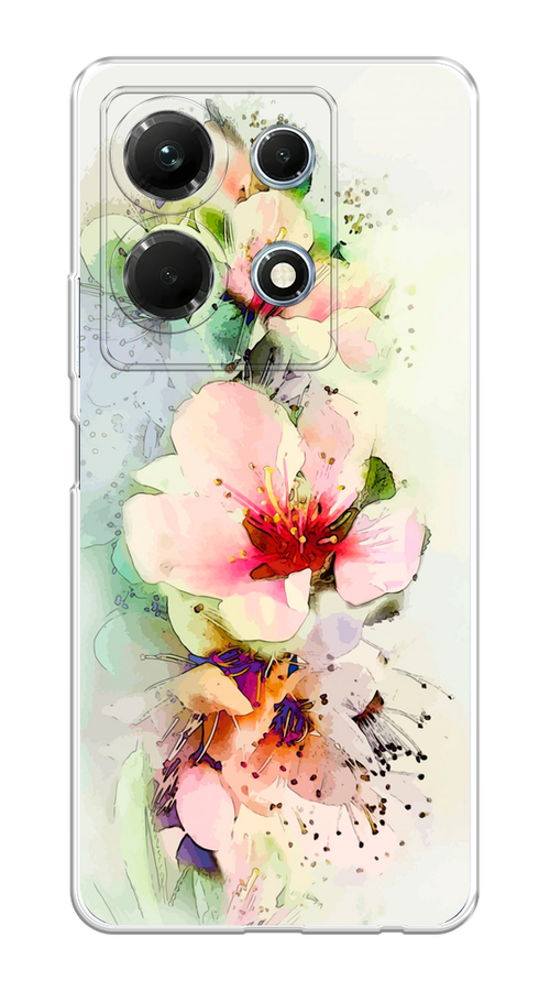 

Чехол на Infinix Note 30 4G "Нежные цветы", Зеленый;розовый, 3104650-2