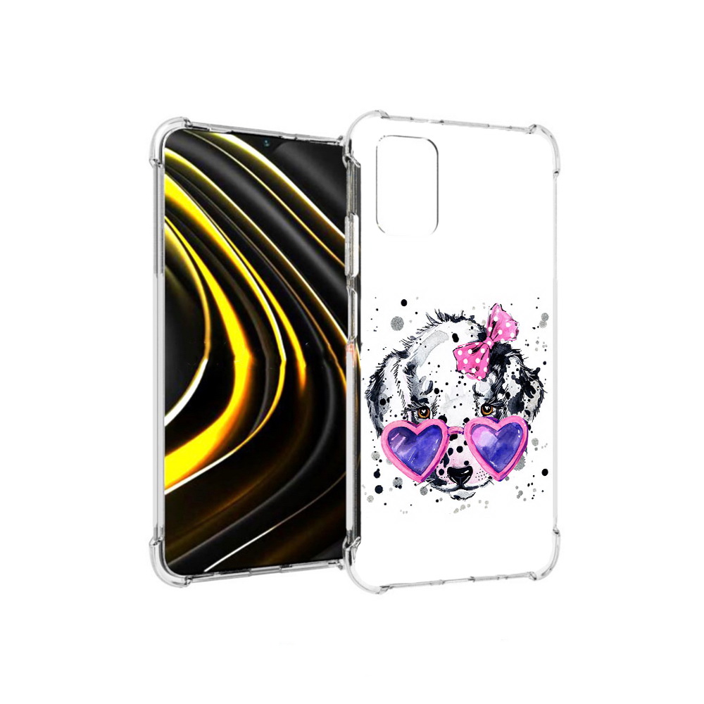 

Чехол MyPads Tocco для Xiaomi Poco M3 долматинец в очках (PT156204.280.337), Прозрачный, Tocco
