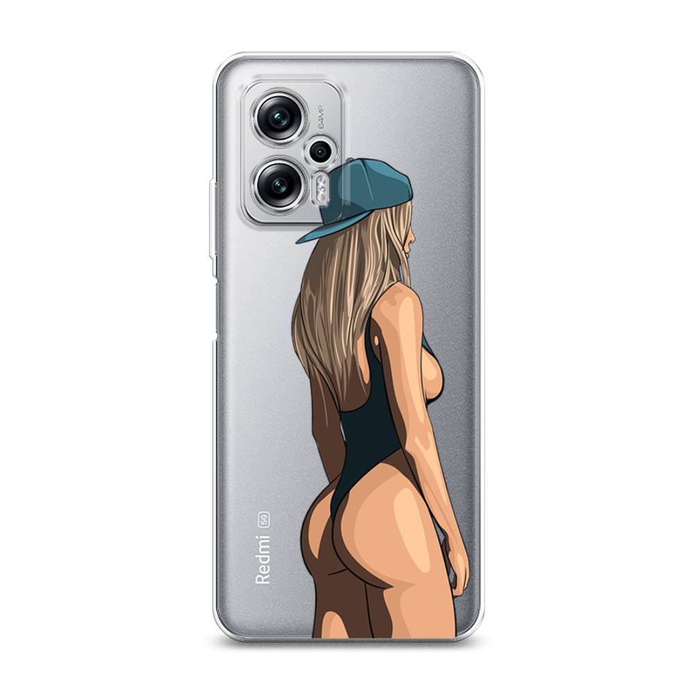 

Чехол на Xiaomi Poco X4 GT/Redmi Note 11T Pro/11T Pro Plus "Девушка в черном купальнике", Зеленый;бежевый;черный, 315250-6