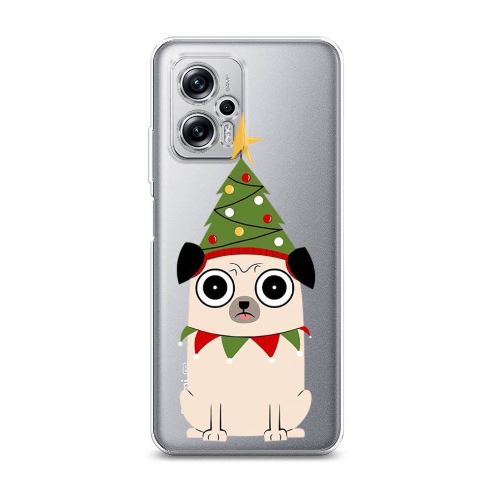 

Чехол на Xiaomi Poco X4 GT/Redmi Note 11T Pro/11T Pro Plus "Собачка с ёлочкой", Бежевый;красный;зеленый, 315250-1