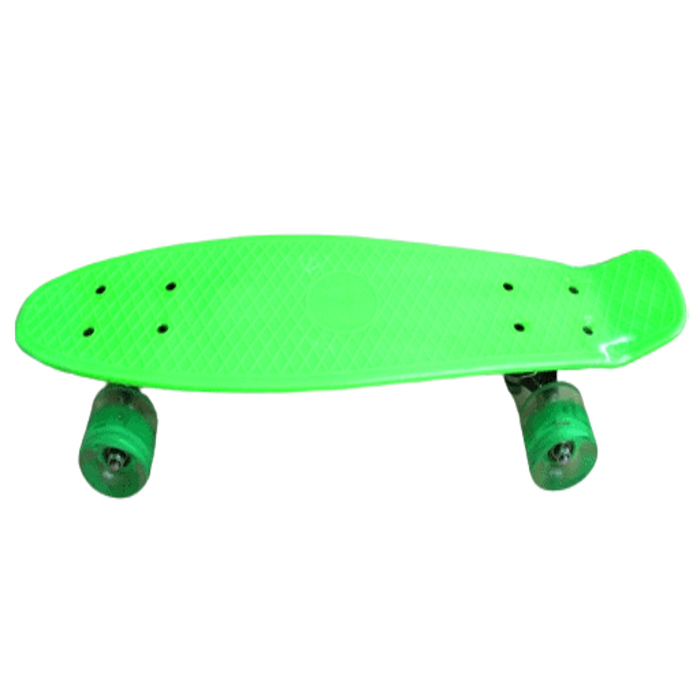 

Скейтборд 22*6", шасси Al, колеса PU 60*45 свет.колеса мах вес 35кг ЗЕЛЕНЫЙ QZH1121-12