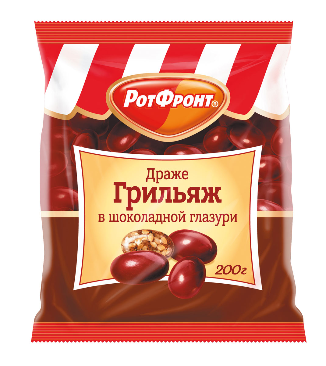 Драже РотФронт грильяж в шоколадной глазури 200 г