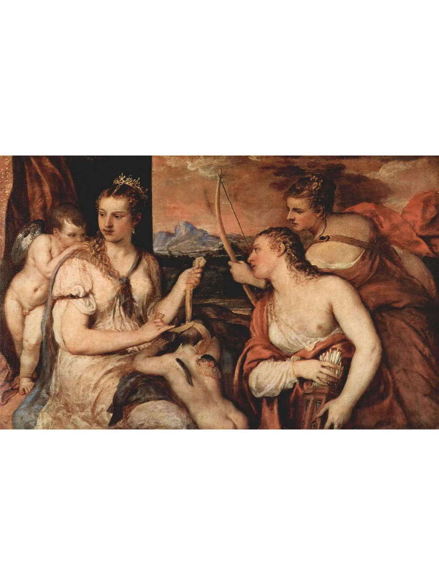 

Постер DRABS A3 Tициан Вечеллио Венера завязывающая Амуру глаза