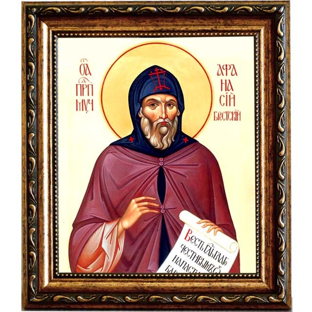 

Афанасий Брестский, игумен, преподобномученик. Икона на холсте.