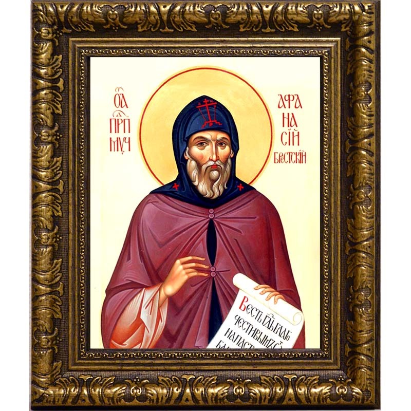 

Афанасий Брестский, игумен, преподобномученик. Икона на холсте.