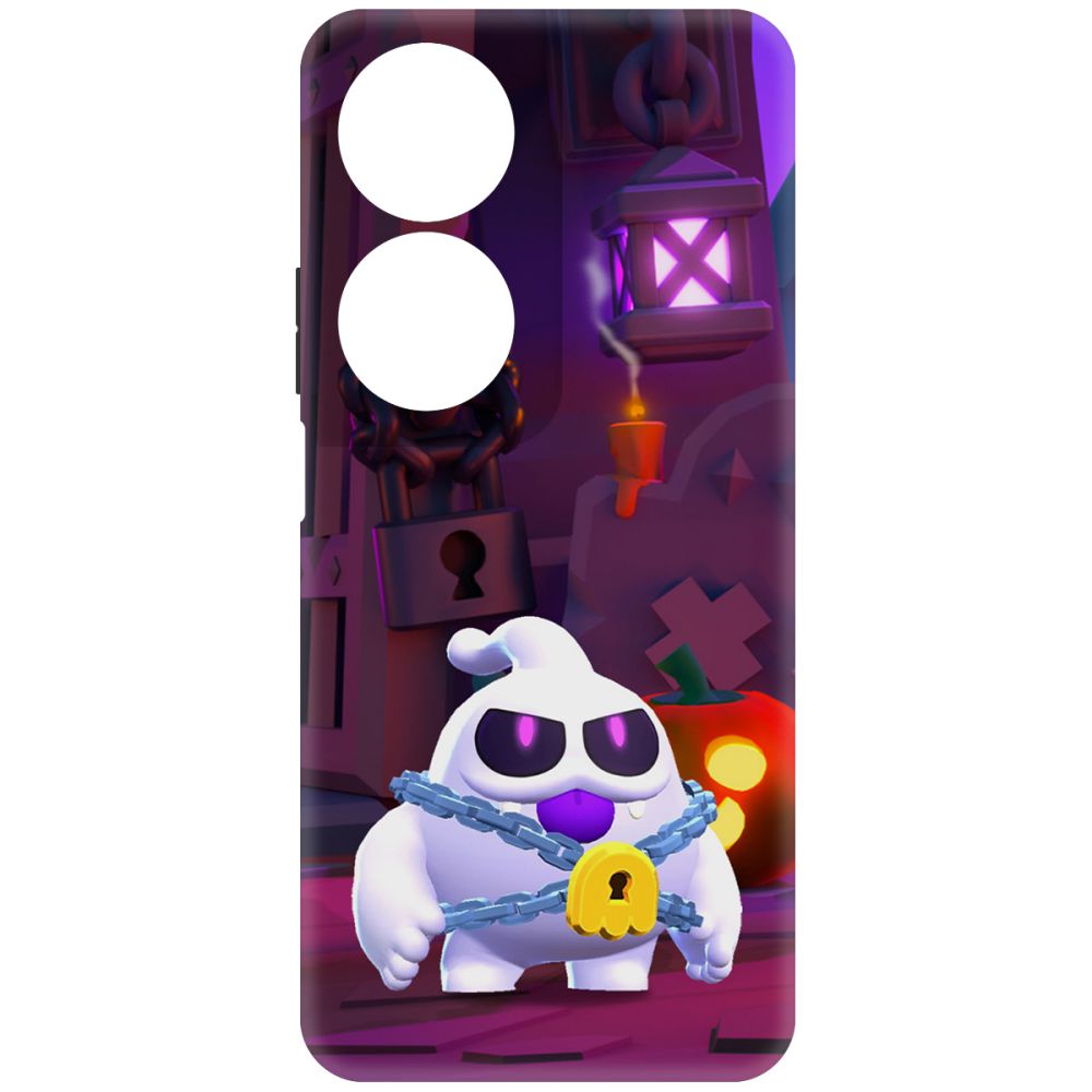 

Чехол-накладка Krutoff Soft Case Brawl Stars - Призрак Скуик для Honor X7b черный