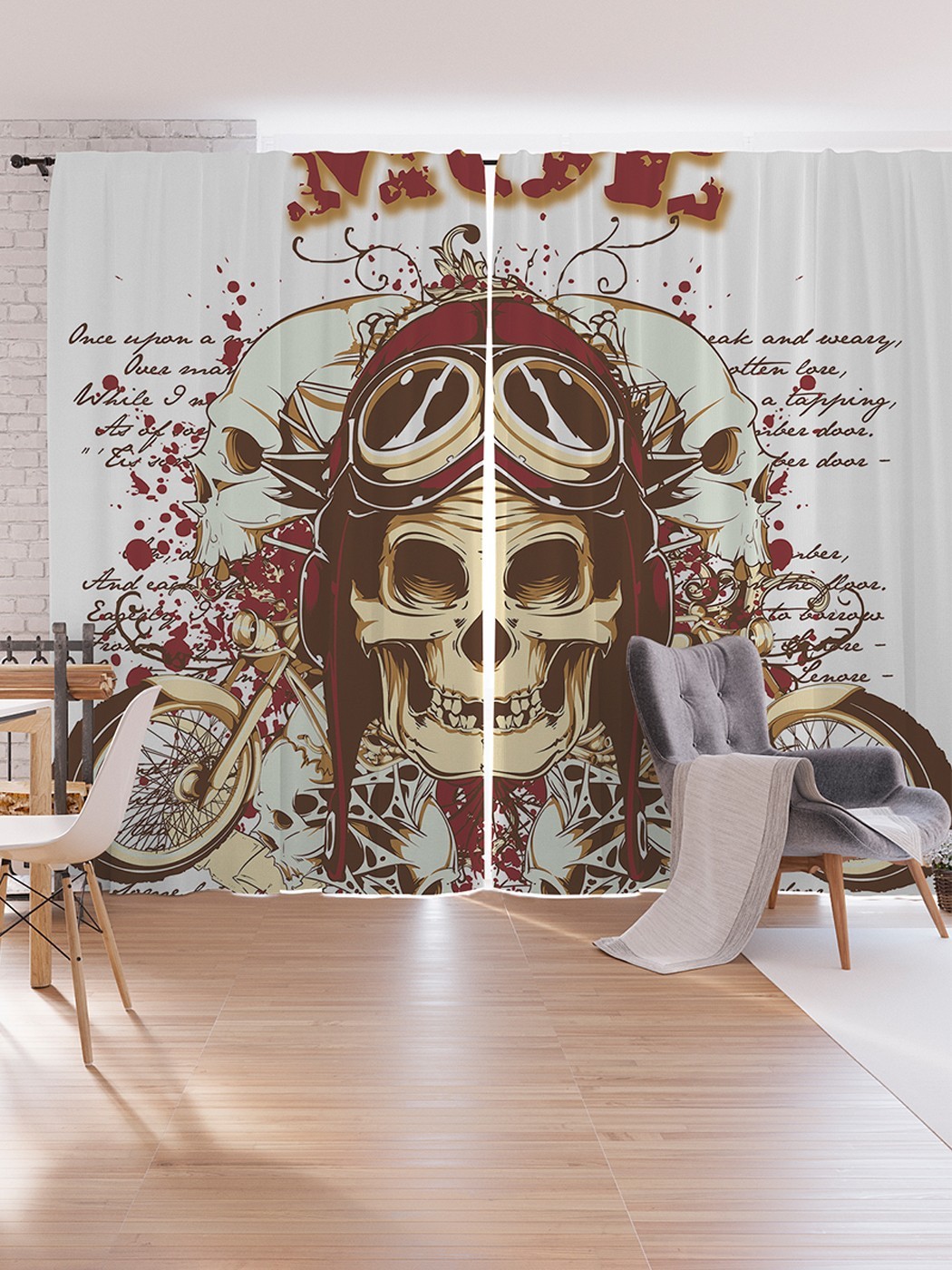 

Шторы под лён JoyArty "Призрачный гонщик", серия Oxford DeLux, 340х265 см, Призрачный гонщик