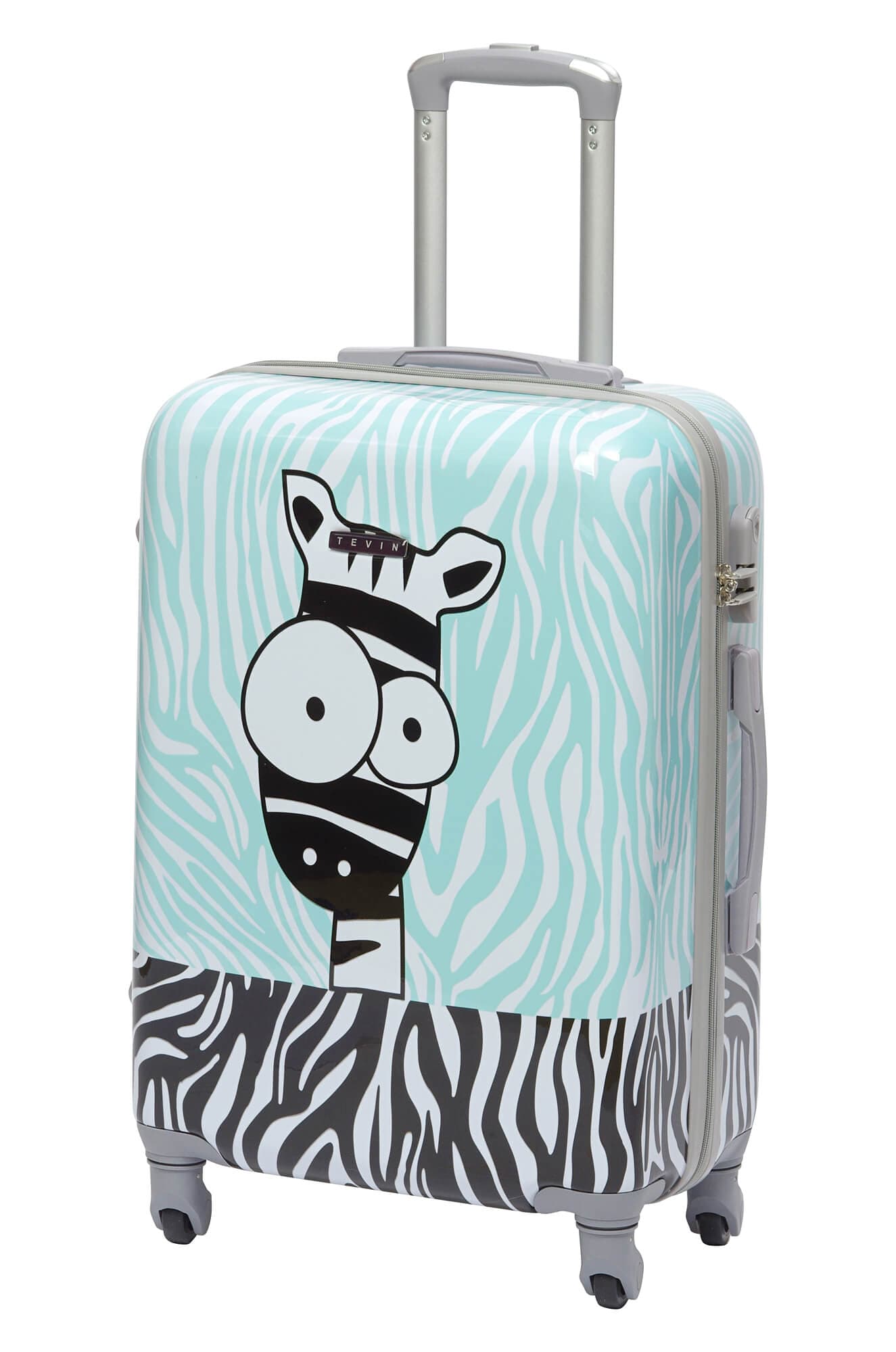 фото Чемодан унисекс tevin polycarbonateс зебра m+