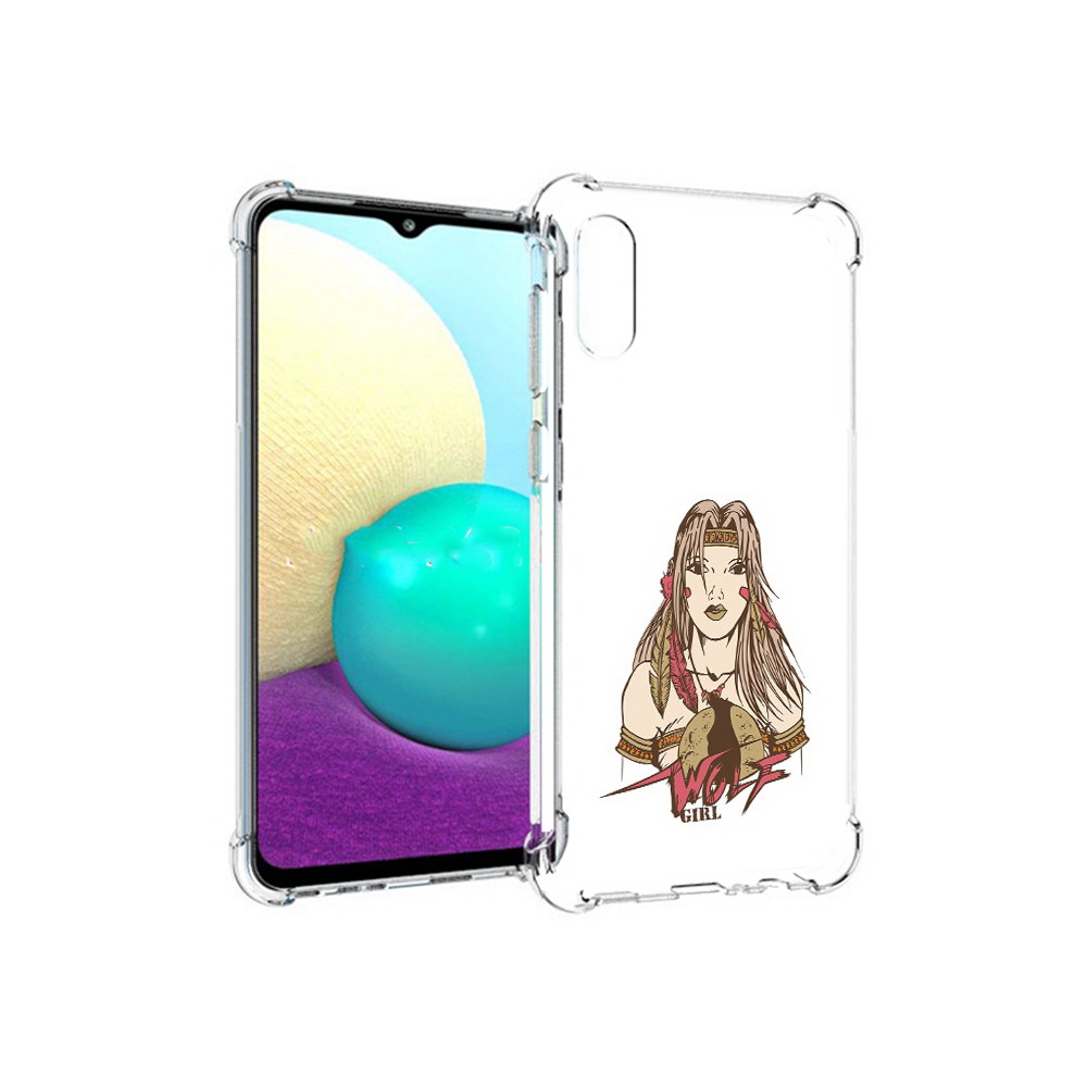 

Чехол MyPads Tocco для Samsung Galaxy M02 девушка волк (PT157689.478.306), Прозрачный, Tocco