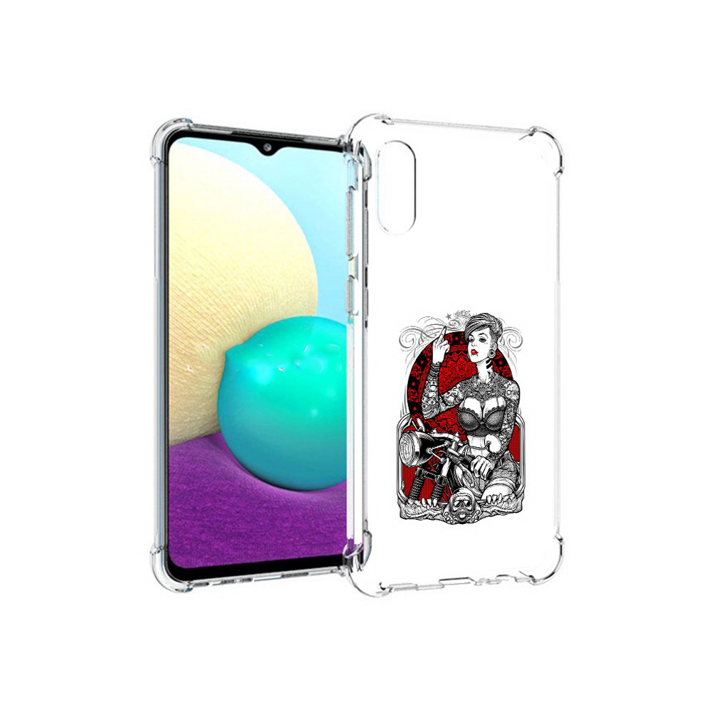 Чехол MyPads Tocco для Samsung Galaxy M02 девушка на мотоцикле (PT157689.478.308)