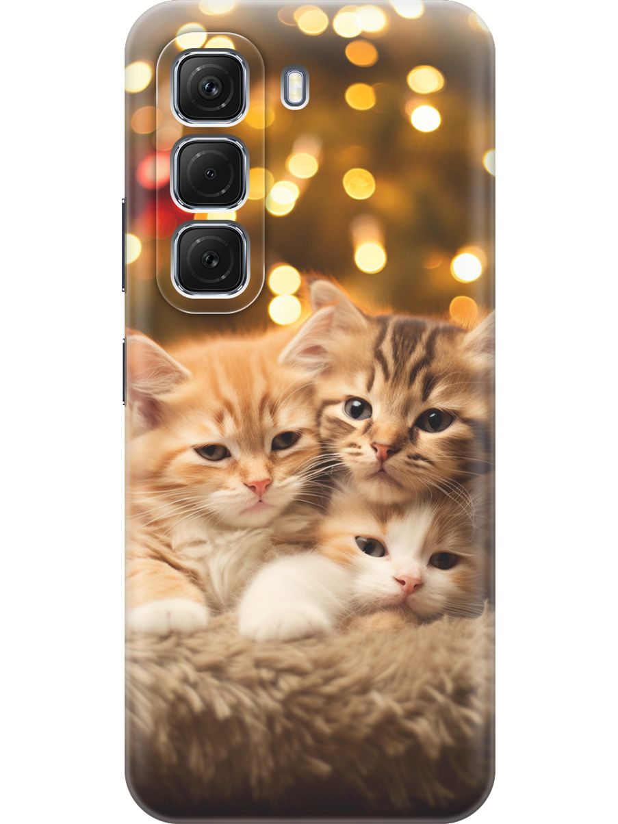 

Силиконовый чехол на Infinix Hot 50 4G с принтом "Котята и Новый Год", Прозрачный;бежевый;желтый, 786718711