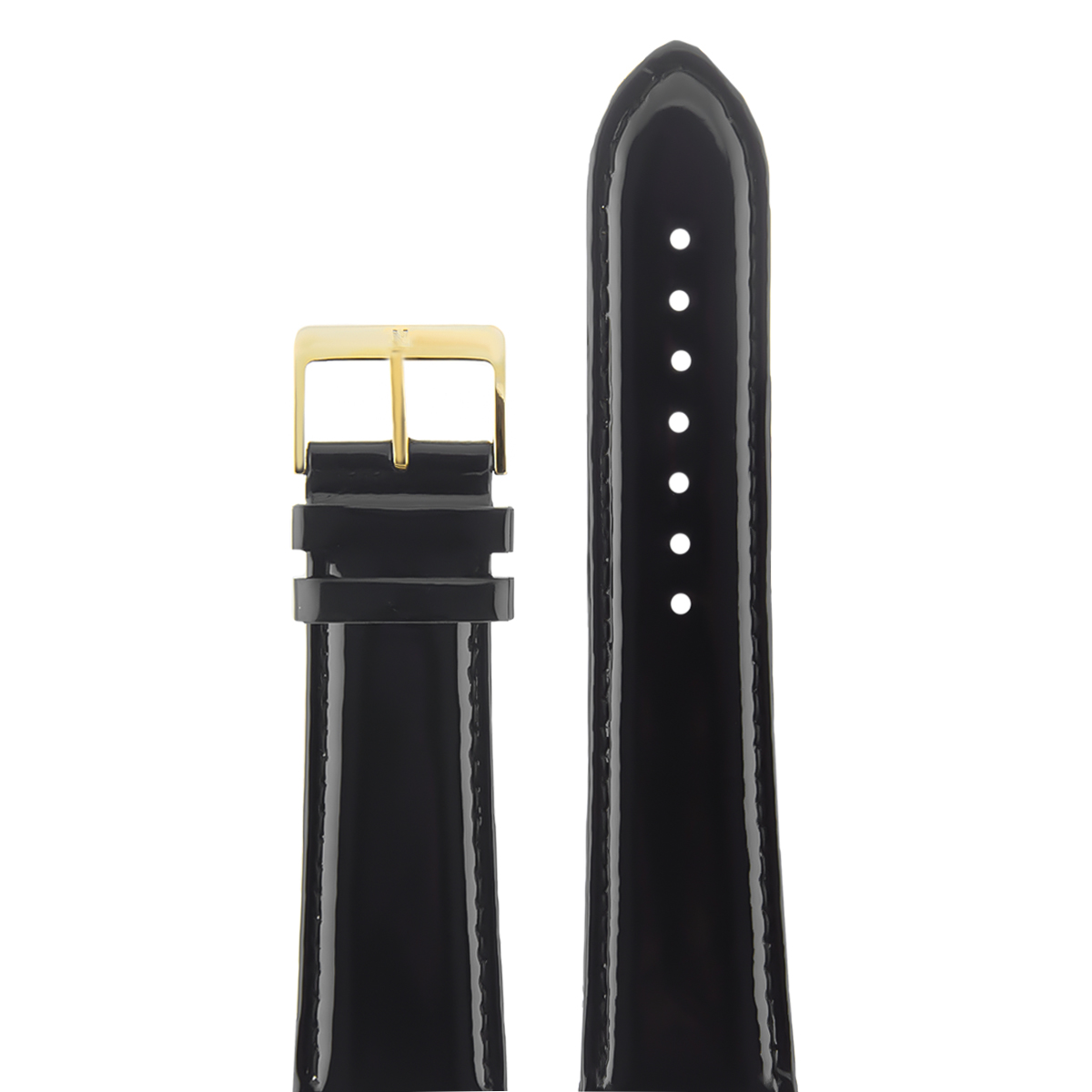 

Ремешок из двух частей мужской Nagata Leather 26 черный лак/золото, 26