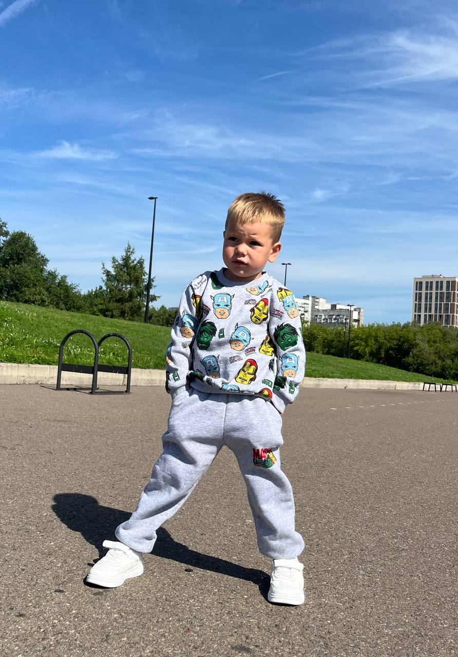 

Костюм повседневный; костюм спортивный детский kotkids К030, серый, 104, К030