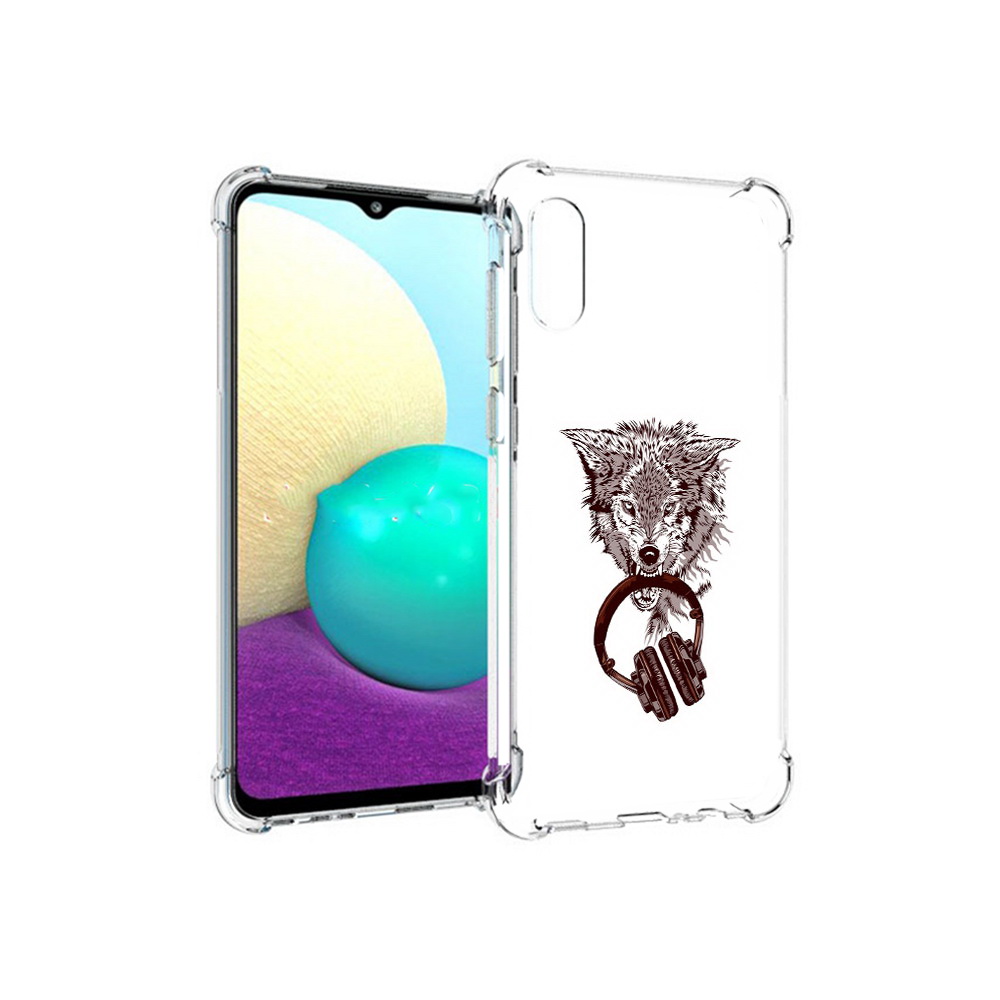

Чехол MyPads Tocco для Samsung Galaxy M02 дикий волк (PT157689.478.325), Прозрачный, Tocco