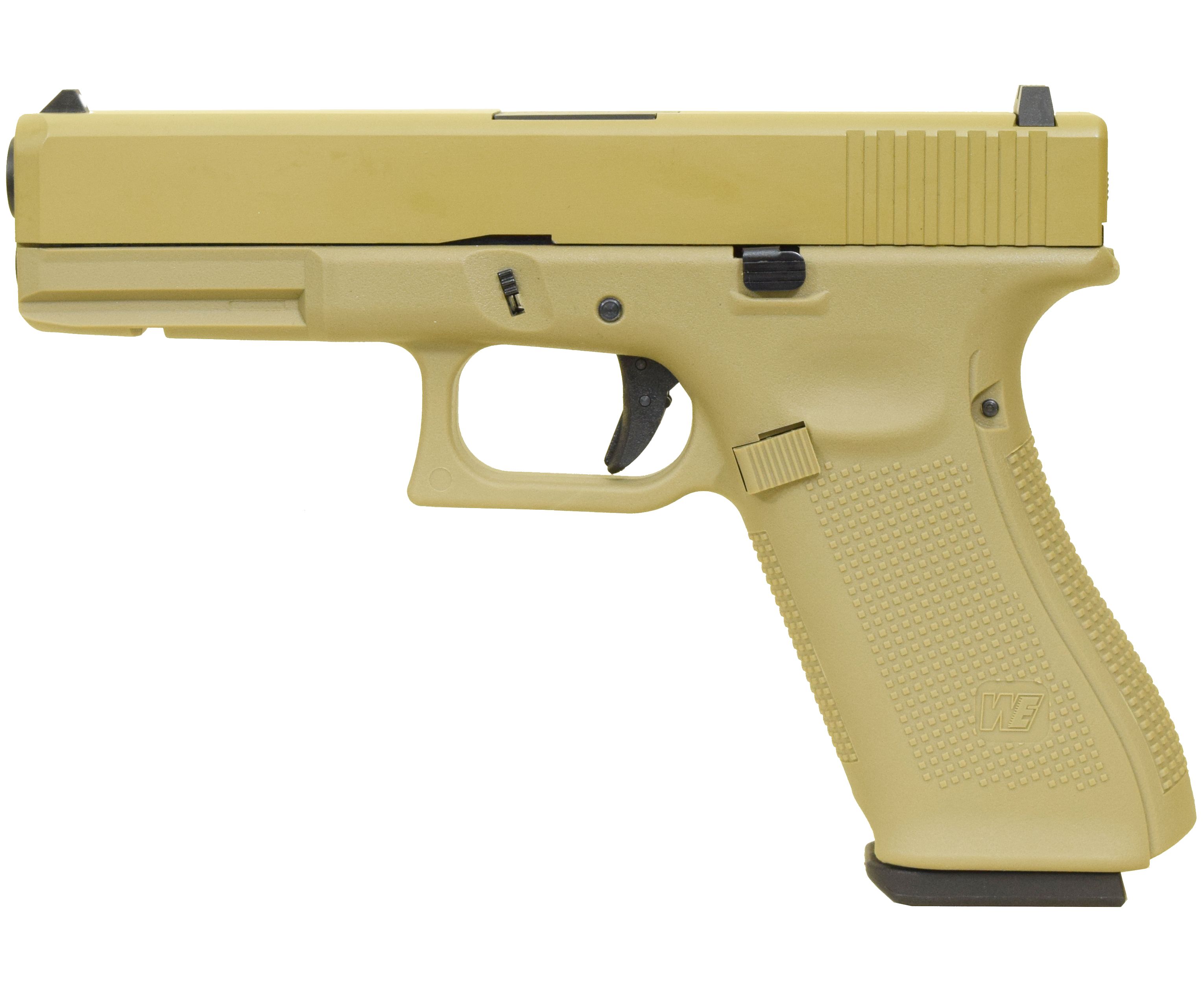 фото Страйкбольный пистолет we we-g001vb-tan gen 5 6 мм сменные накладки, glock 17