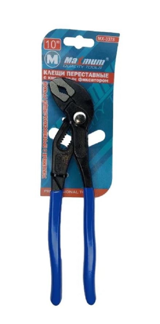 

Переставные клещи с кнопочным фиксатором, синие, MAX-2424/blue