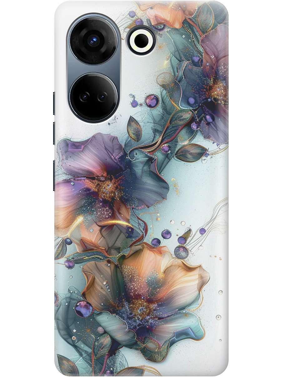 

Силиконовый чехол на Tecno Camon 20/20 Pro с принтом "Мистические цветы", Прозрачный;белый;зеленый, 772566010