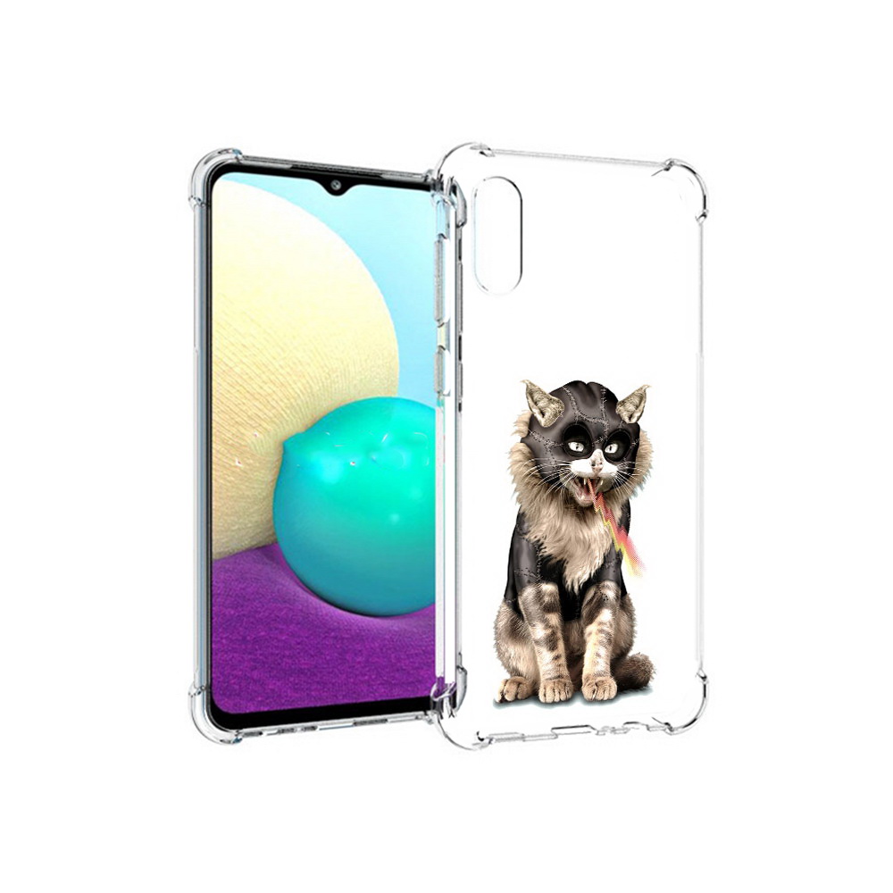 

Чехол MyPads Tocco для Samsung Galaxy M02 дьяволский кот (PT157689.478.341), Прозрачный, Tocco