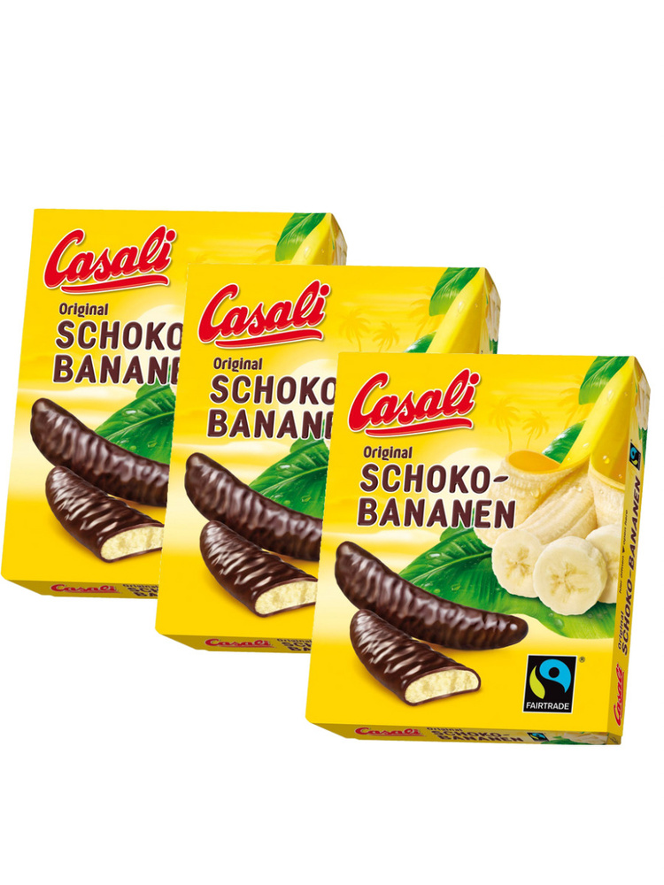 

Суфле банановое Casali Schoko-Bananen в шоколаде, 3 шт по 150 г, 3 шт Schoko-Bananen