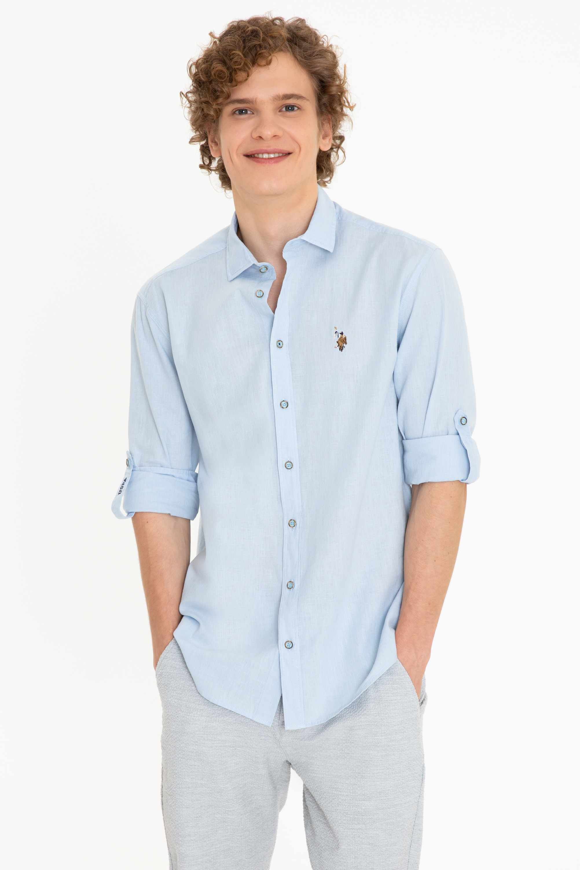 

Рубашка мужская U.S. POLO Assn. G081SZ0040ENZO022Y голубая M, G081SZ0040ENZO022Y