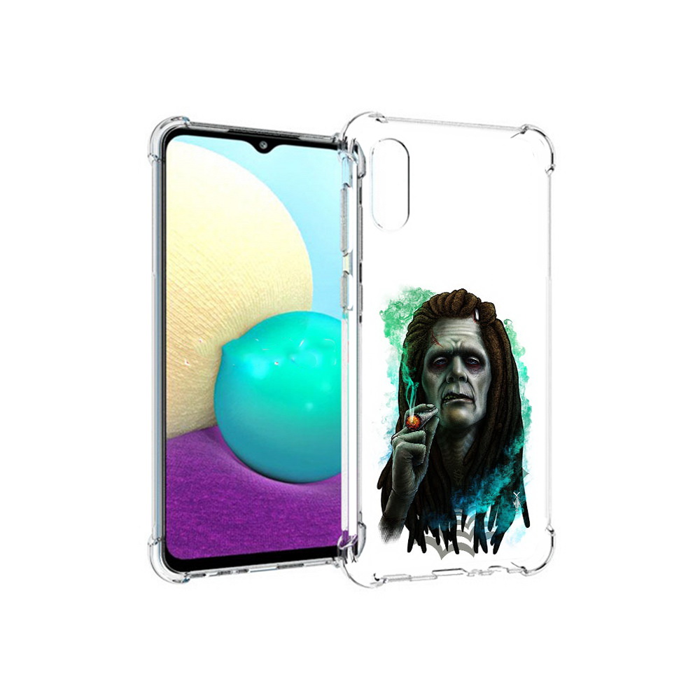 

Чехол MyPads Tocco для Samsung Galaxy M02 зеленый мужчина с сигаретой (PT157689.478.360), Прозрачный, Tocco