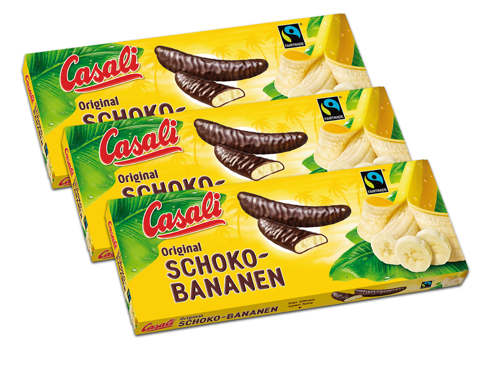 

Суфле банановое Casali Schoko-Bananen в шоколаде, 3 шт по 300 г, 3 шт Schoko-Bananen, 300 г