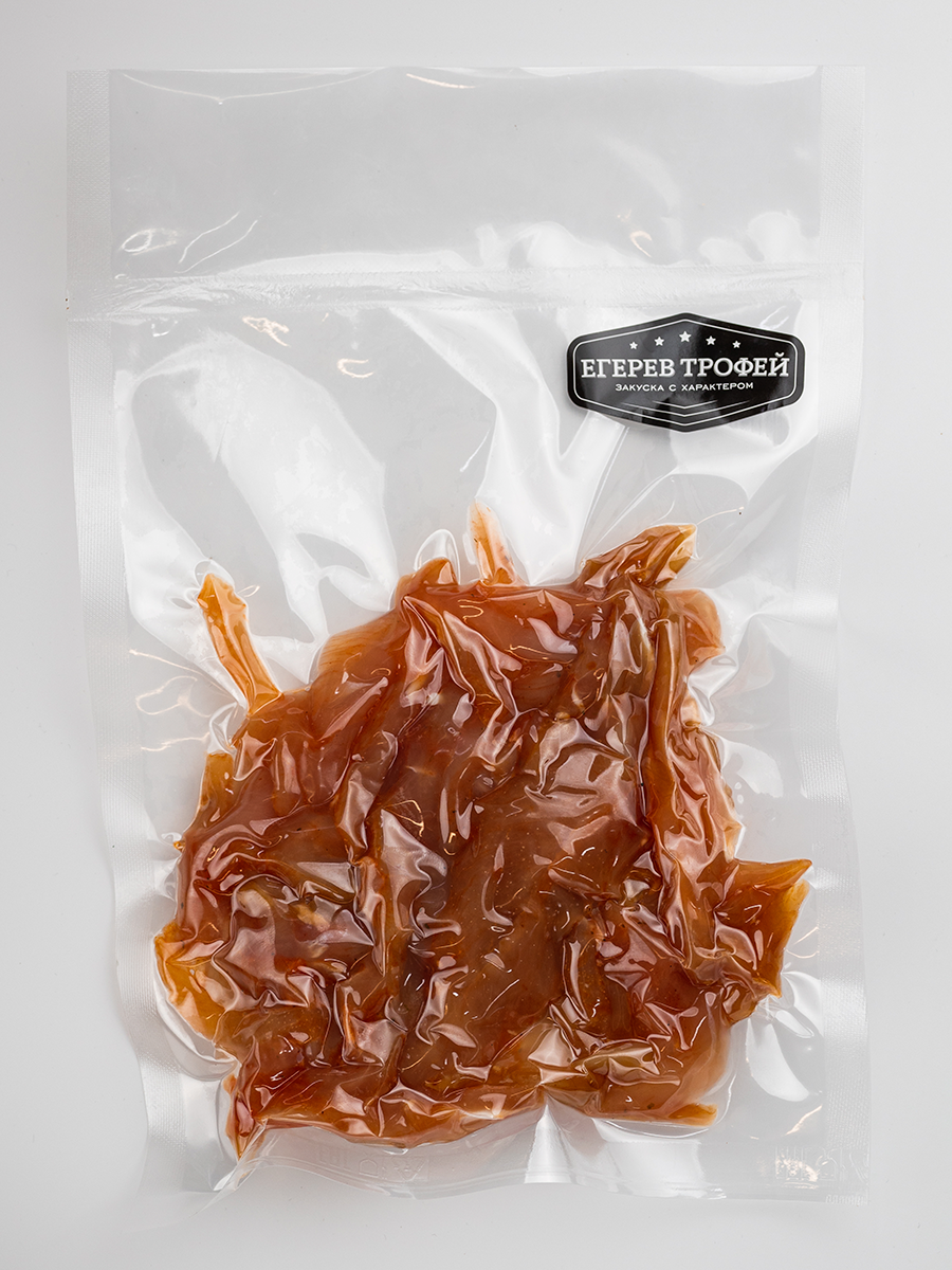 Вяленое мясо Егерев Трофей сырокопченное птицы Соломка куриная в томате, 80 г