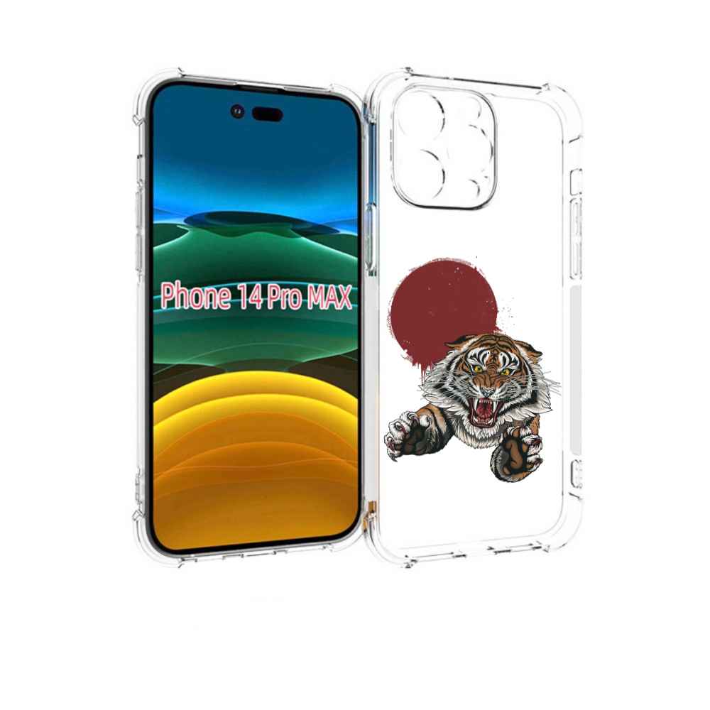 

Чехол MyPads Бросок тигра для iPhone 14 Pro Max, Прозрачный, Tocco