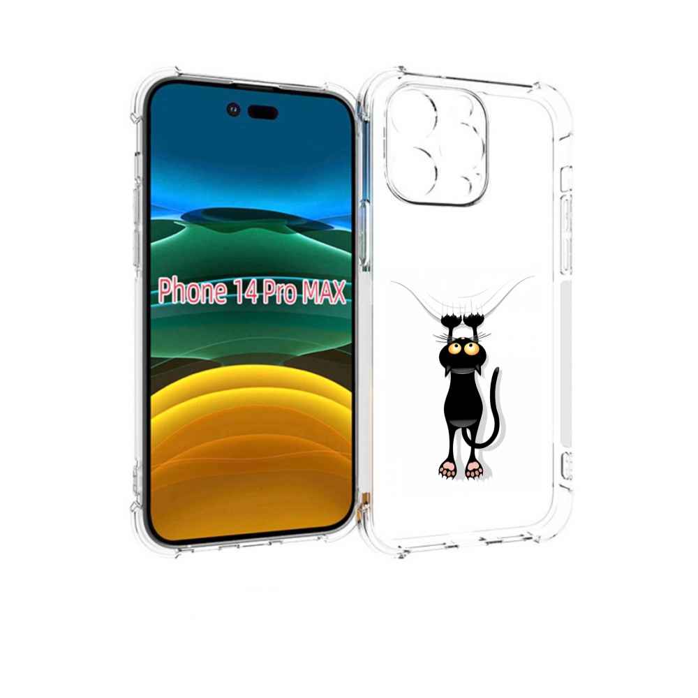 

Чехол MyPads Висячий-кот для iPhone 14 Pro Max, Прозрачный, Tocco