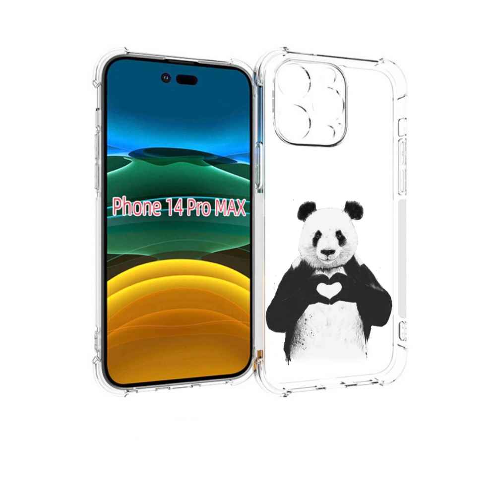

Чехол MyPads Влюбленная панда для iPhone 14 Pro Max, Прозрачный, Tocco