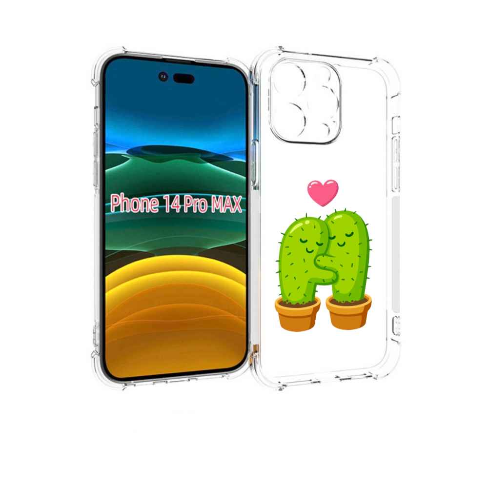 

Чехол MyPads Влюбленные-кактусы для iPhone 14 Pro Max, Прозрачный, Tocco