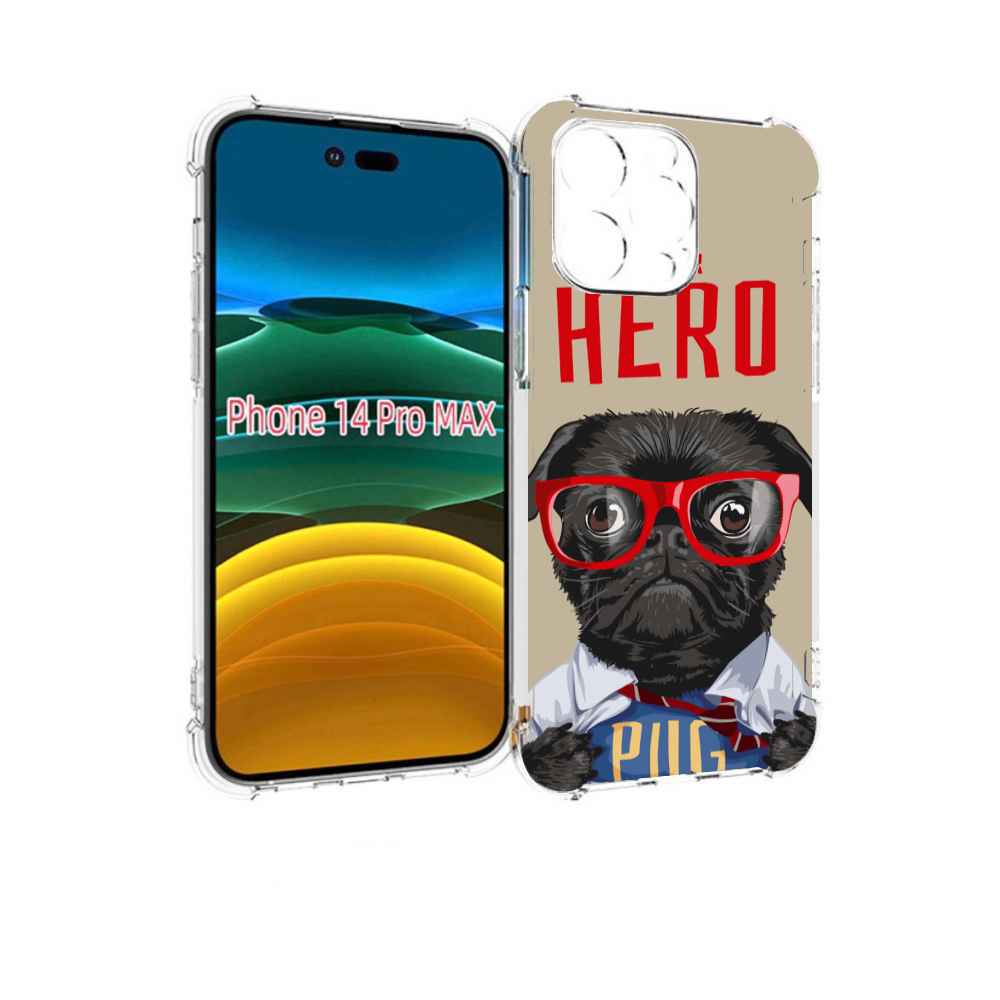

Чехол MyPads Герой-PUG для iPhone 14 Pro Max, Прозрачный, Tocco