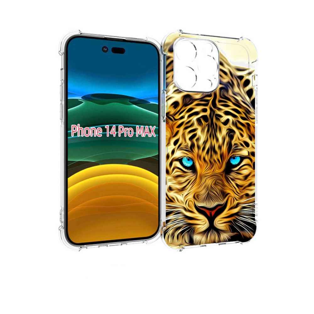 

Чехол MyPads Голубоглазый-гепард для iPhone 14 Pro Max, Прозрачный, Tocco