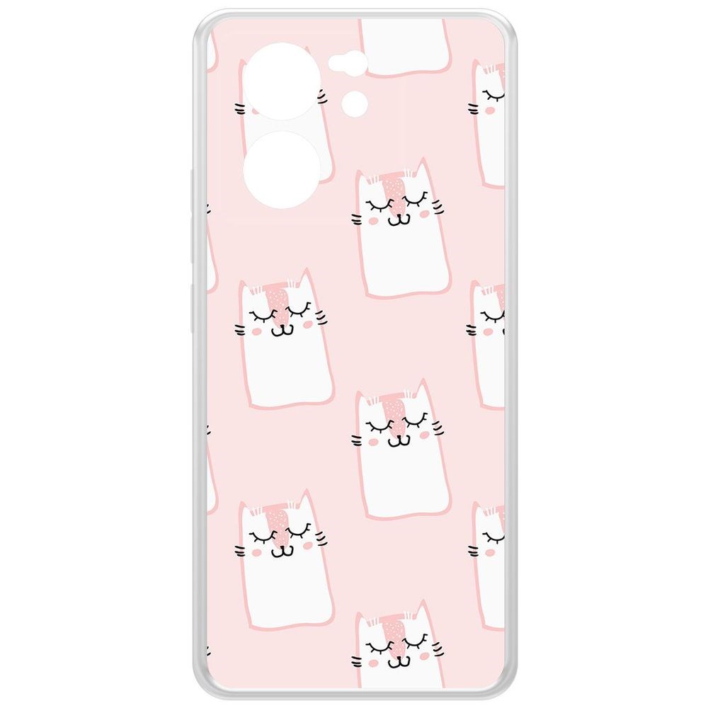 

Чехол-накладка Krutoff Clear Case Котики паттерн для Xiaomi 13T Pro, Прозрачный
