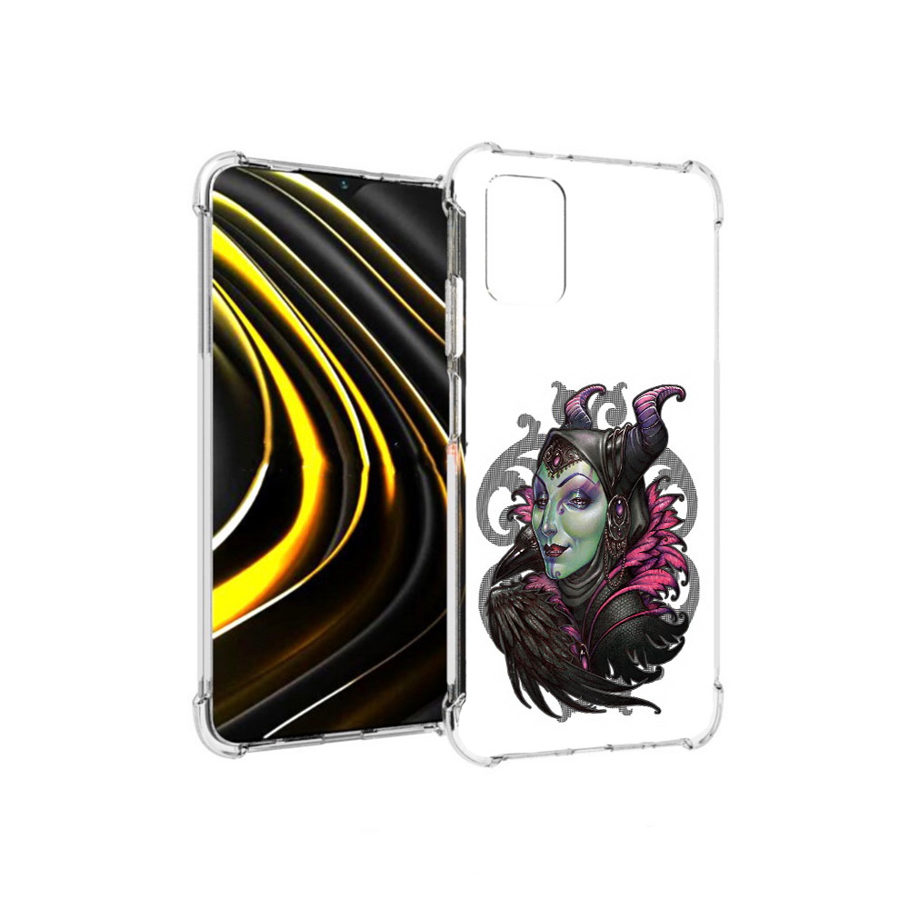 

Чехол MyPads Tocco для Xiaomi Poco M3 зеленая девушка с вороном (PT156204.280.357), Прозрачный, Tocco