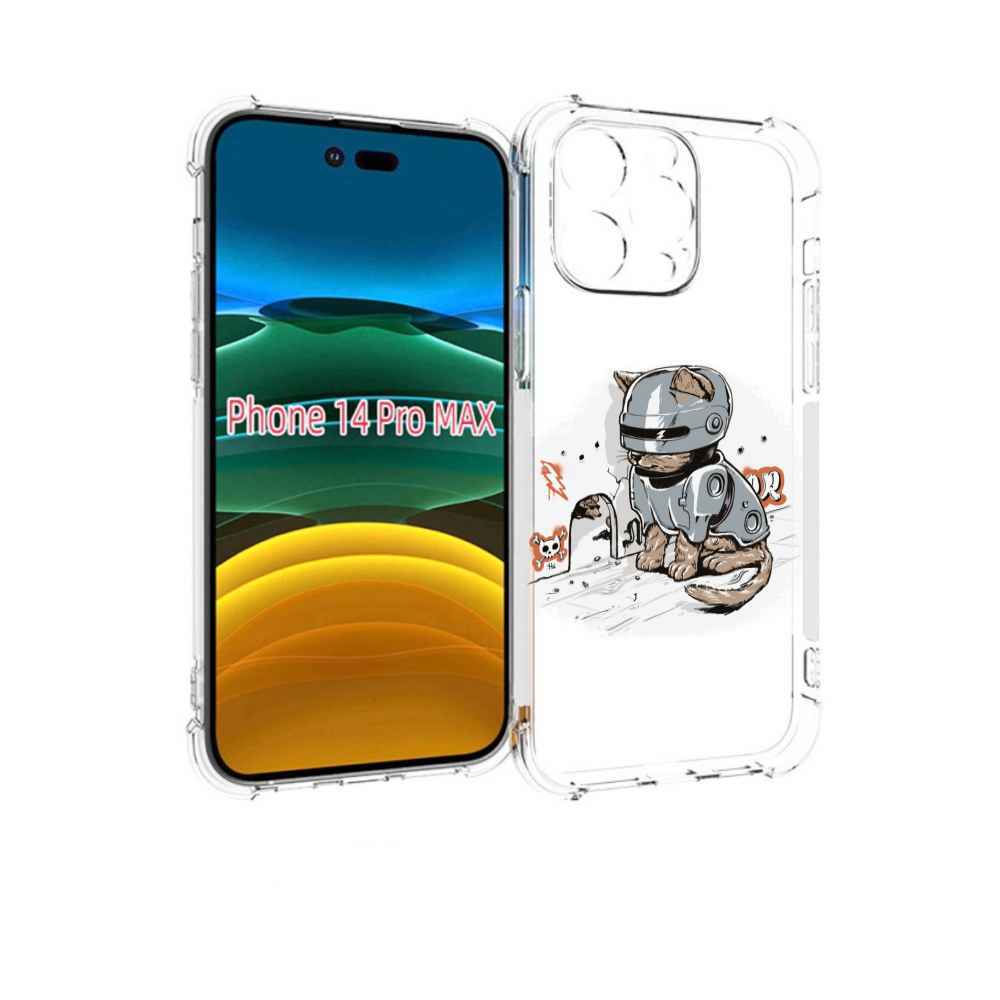 

Чехол MyPads Грозный кот для iPhone 14 Pro Max, Прозрачный, Tocco